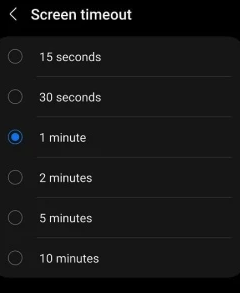 android screen timeout