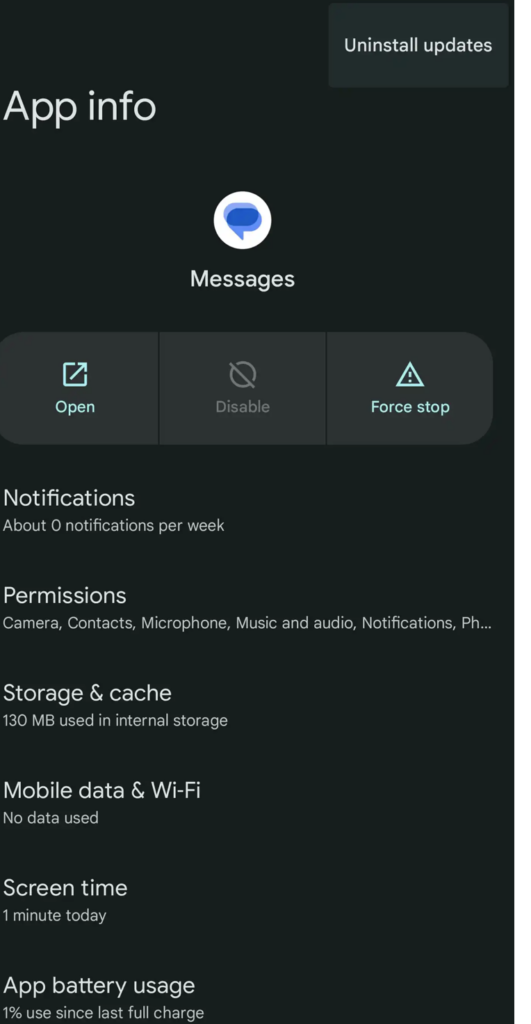google messenger interface